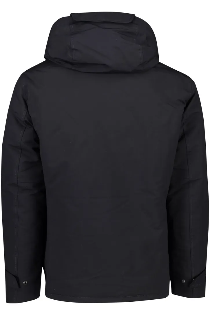 Butcher of Blue winterjas donkerblauw uni normale fit