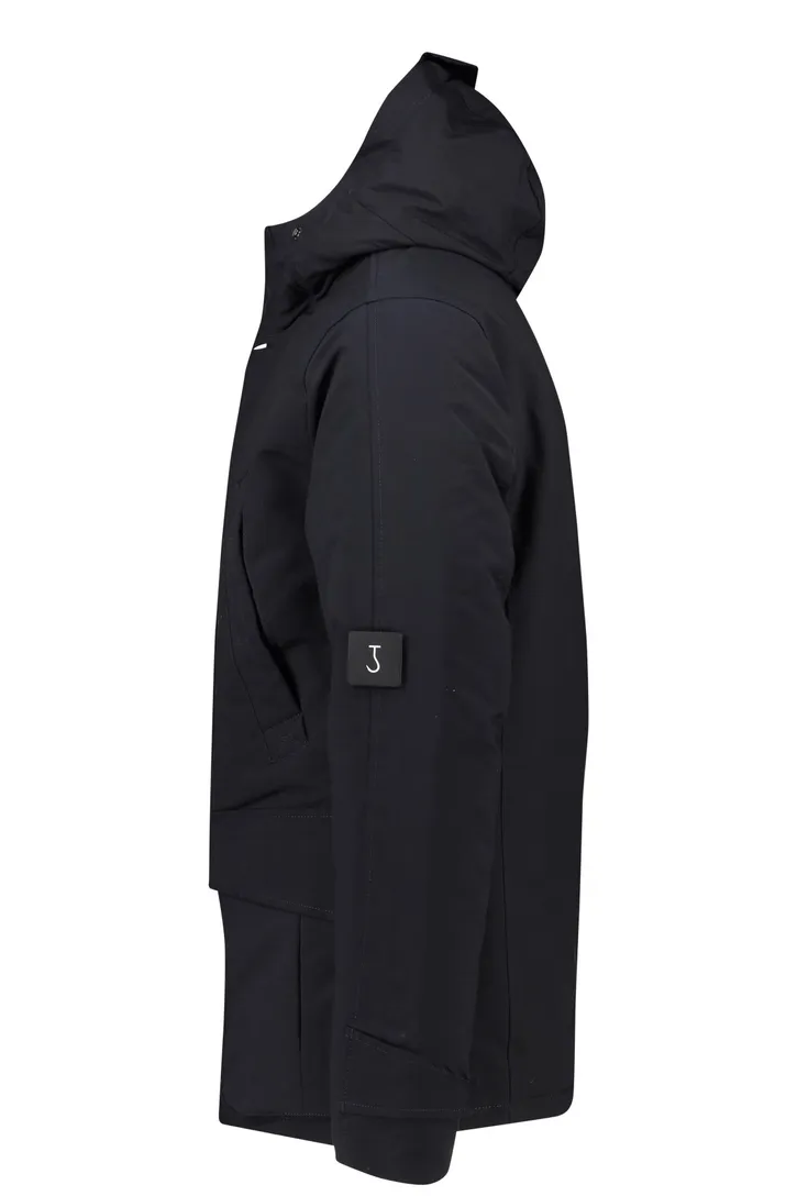 Butcher of Blue winterjas donkerblauw uni normale fit