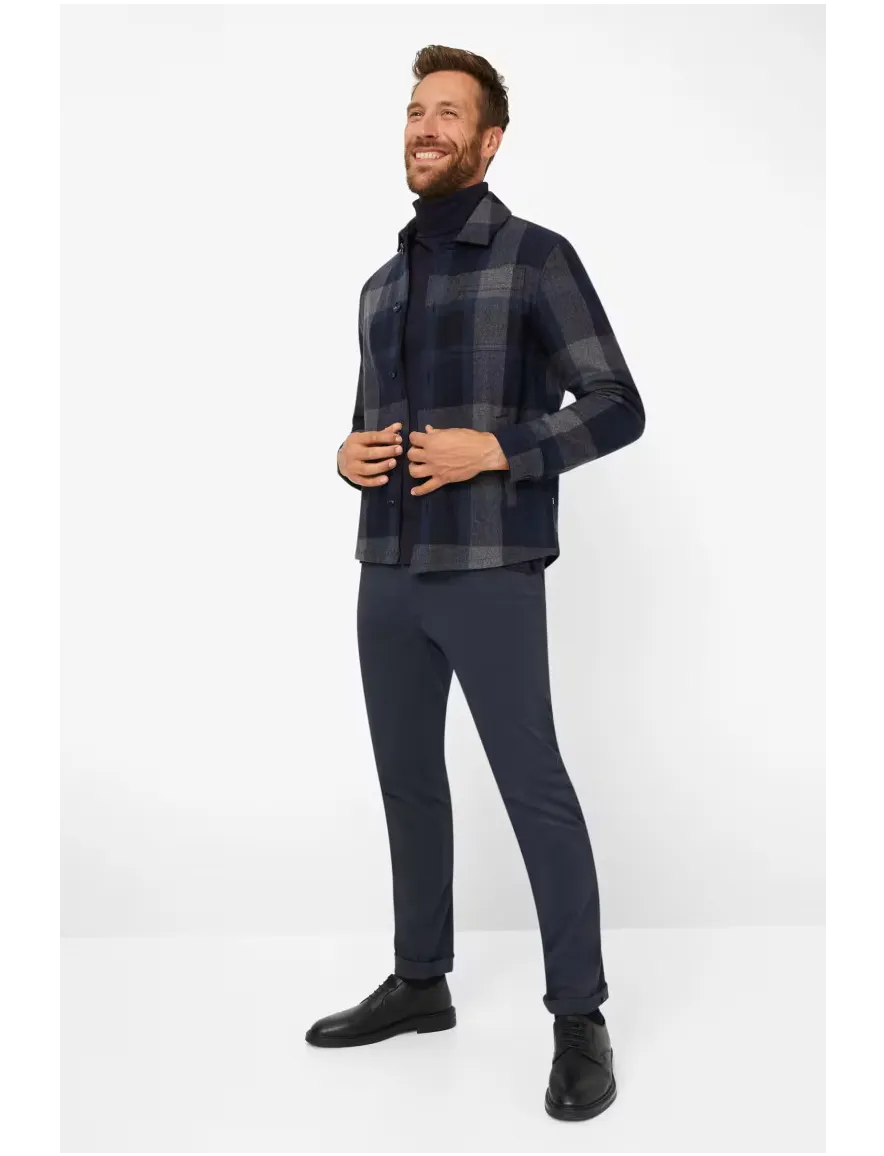 Brax broek Chuck donkerblauw effen normale fit