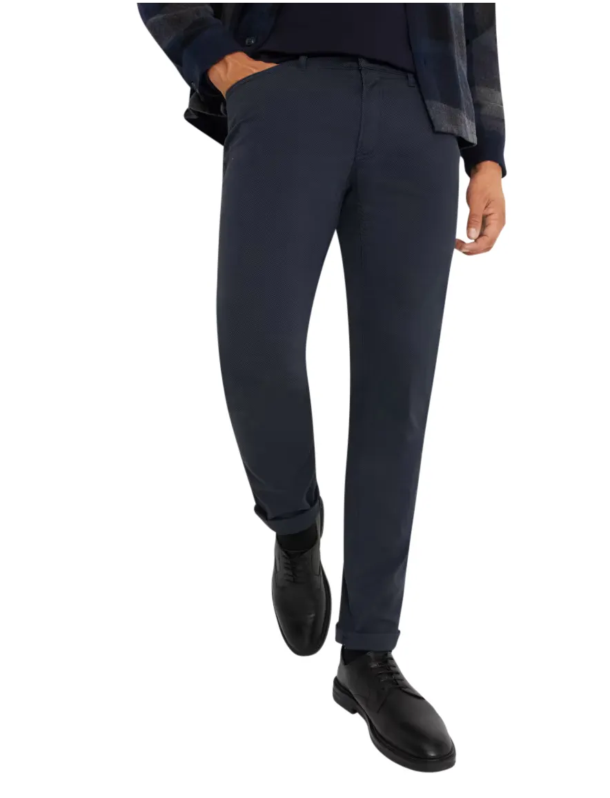 Brax broek Chuck donkerblauw effen normale fit