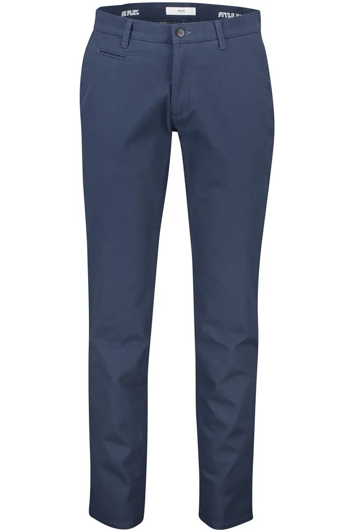 katoenen Brax pantalon effen donkerblauw normale fit