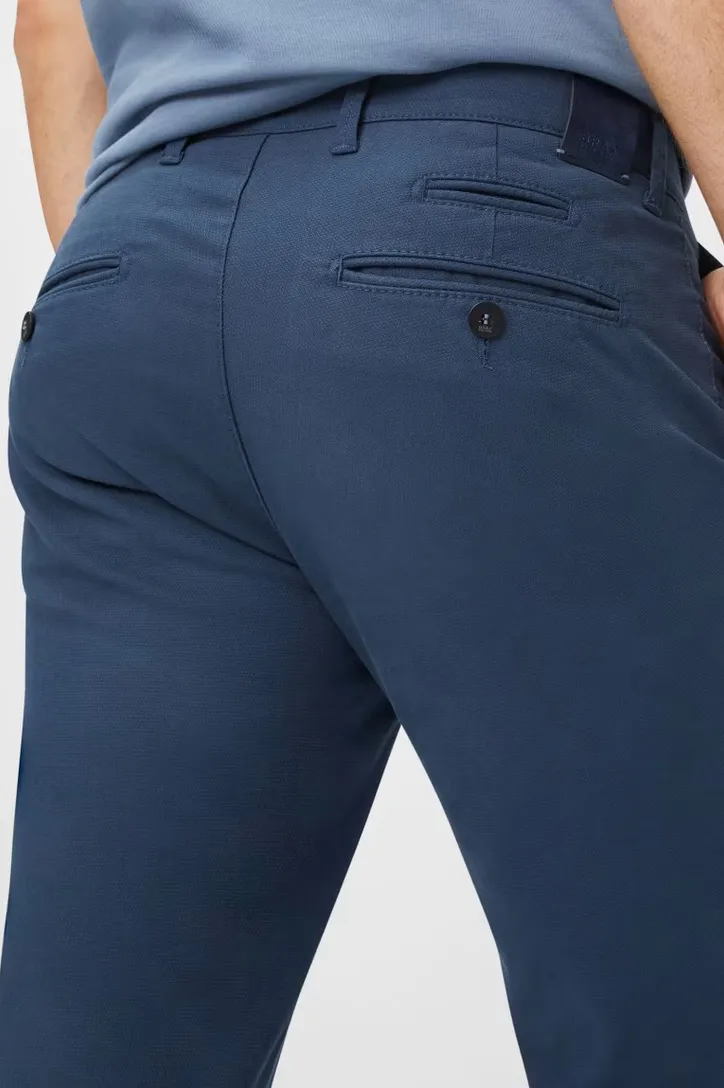 katoenen Brax pantalon effen donkerblauw normale fit