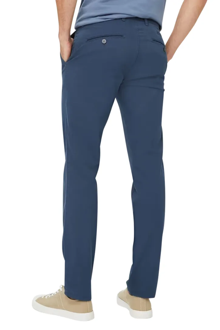 katoenen Brax pantalon effen donkerblauw normale fit