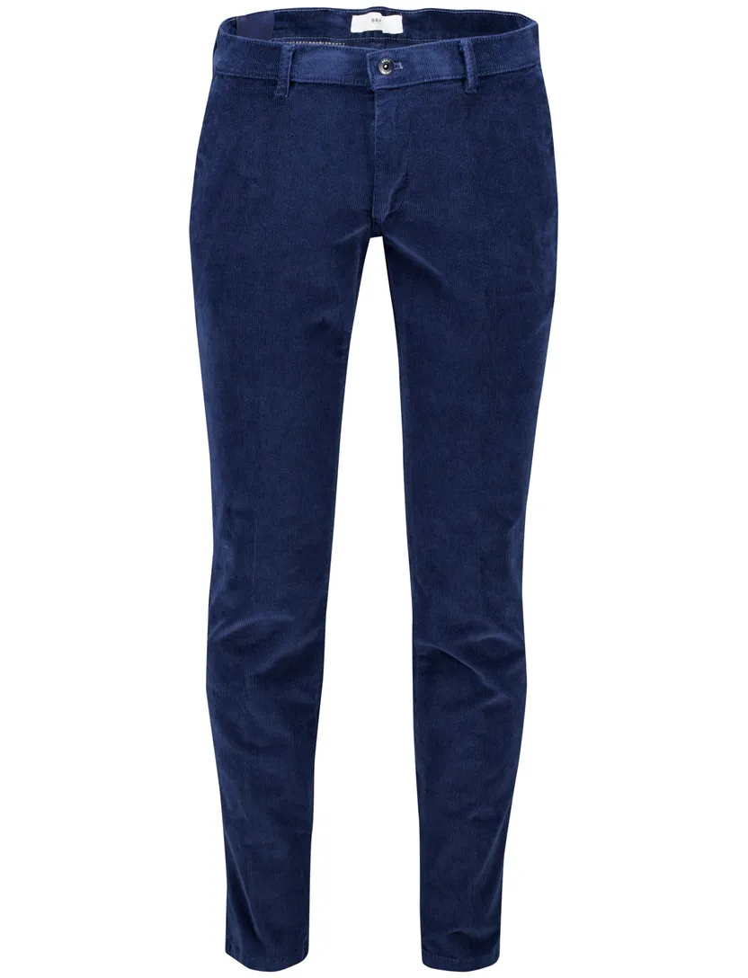 Brax Pantalon katoen blauw ribstof