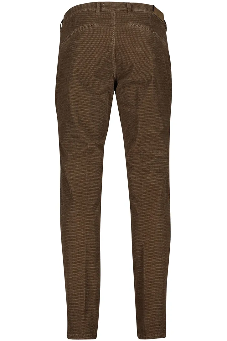 Brax chino Silvio Slim Fit katoen bruin textuur