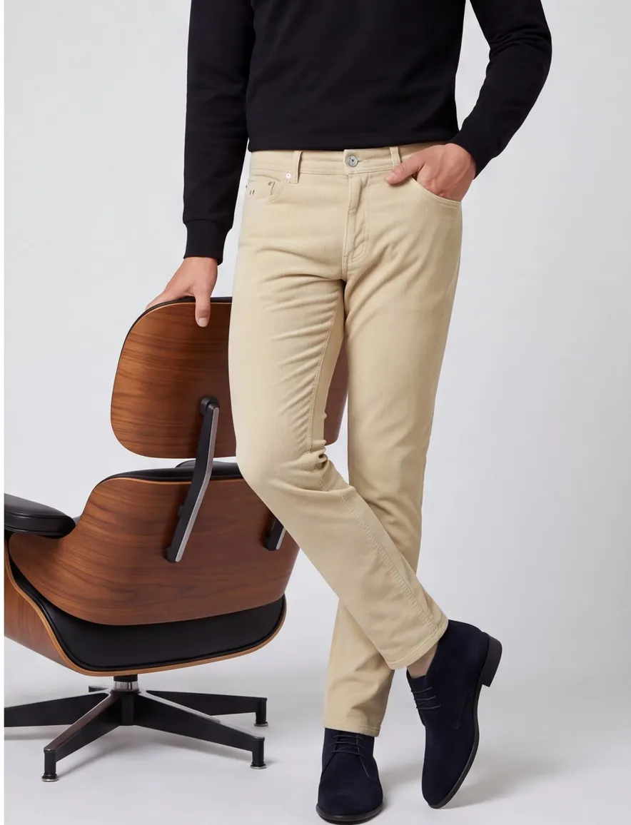 Tramarossa pantalon 5-pocket creme slim fit