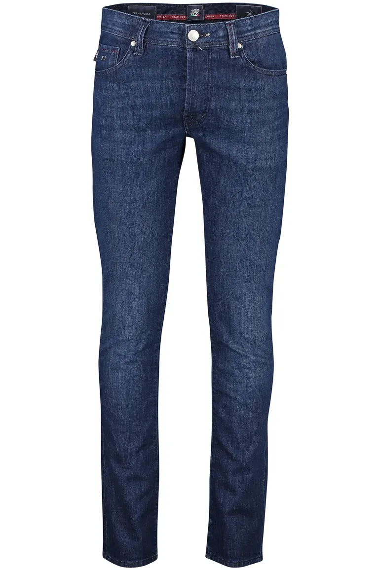 jeans Tramarossa blauw effen katoen, stretch Leonardo