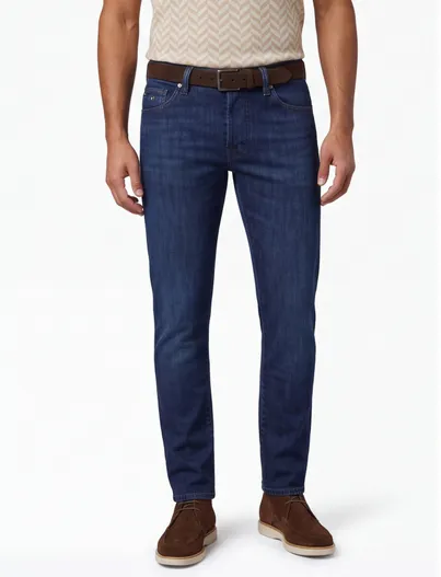 Tramarossa katoenen Tramarossa jeans Leonardo effen blauw slim fit