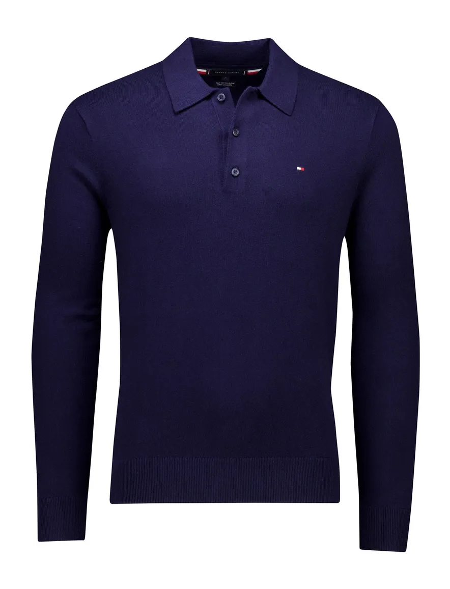 Tommy Hilfiger trui effen donkerblauw normale fit