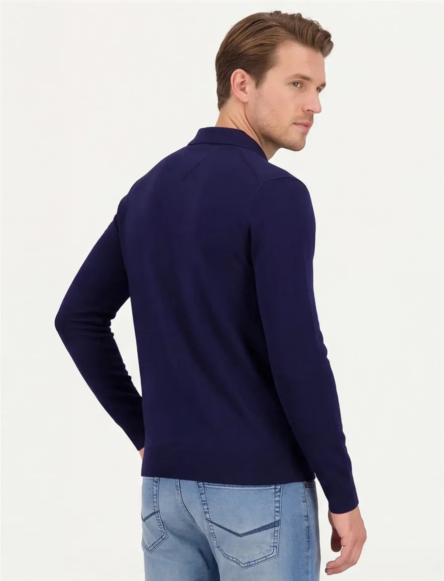 Tommy Hilfiger trui effen donkerblauw normale fit
