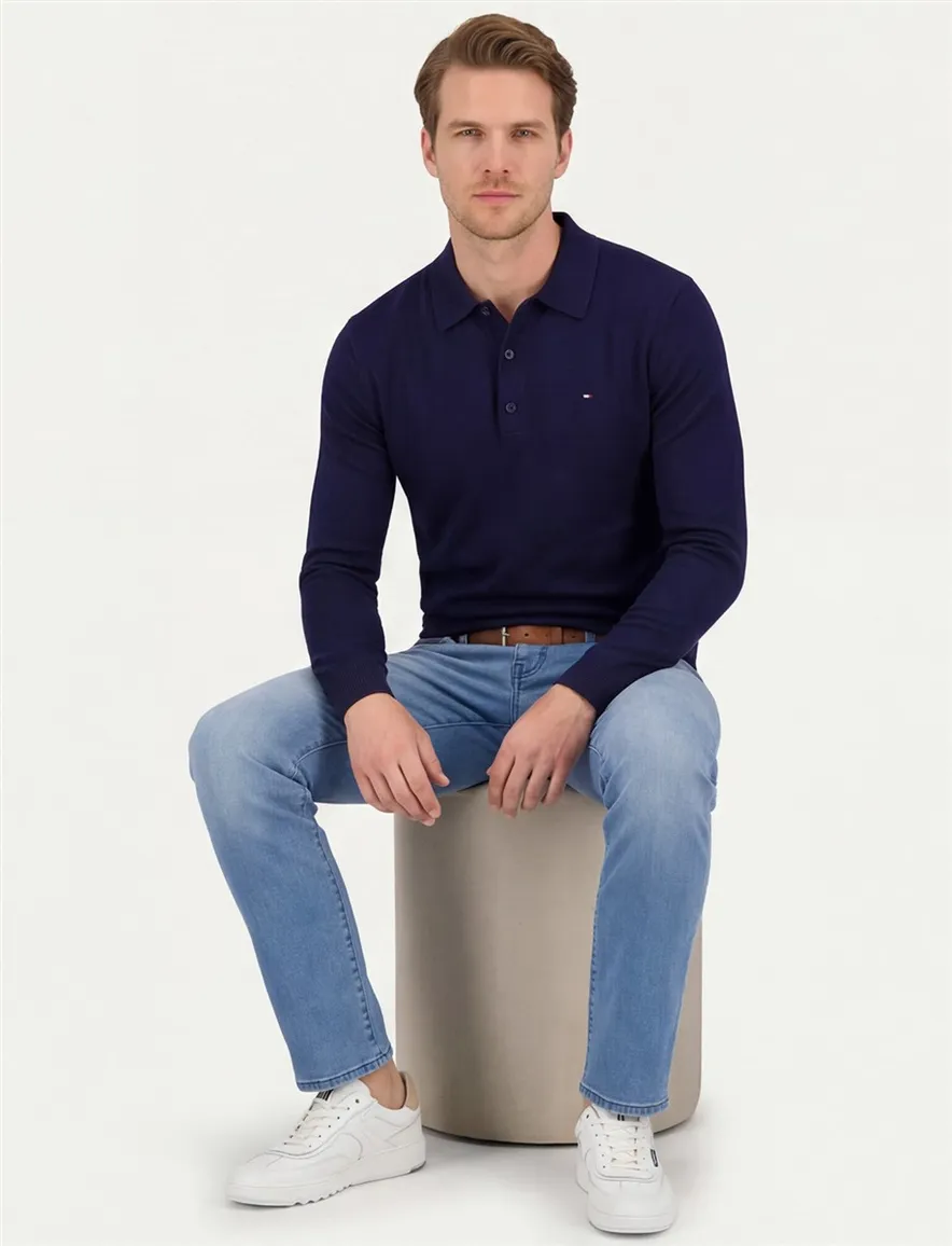 Tommy Hilfiger Polo LM donkerblauw