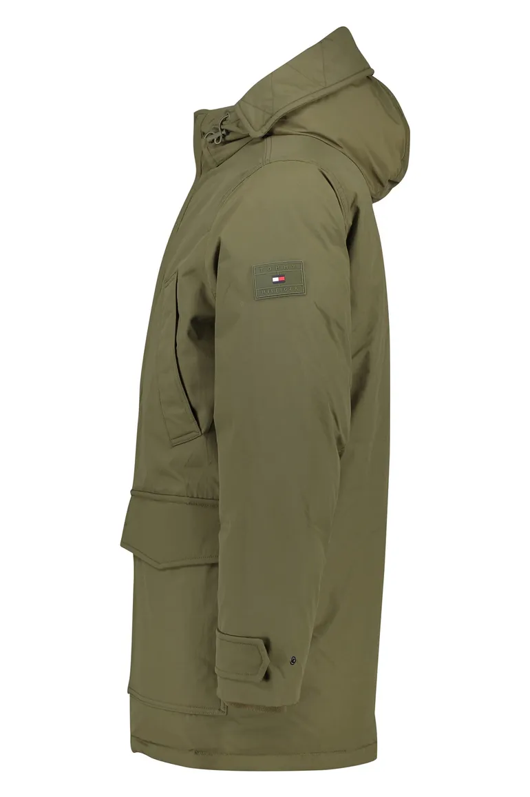 Tommy Hilfiger jas groen uni Normale Fit