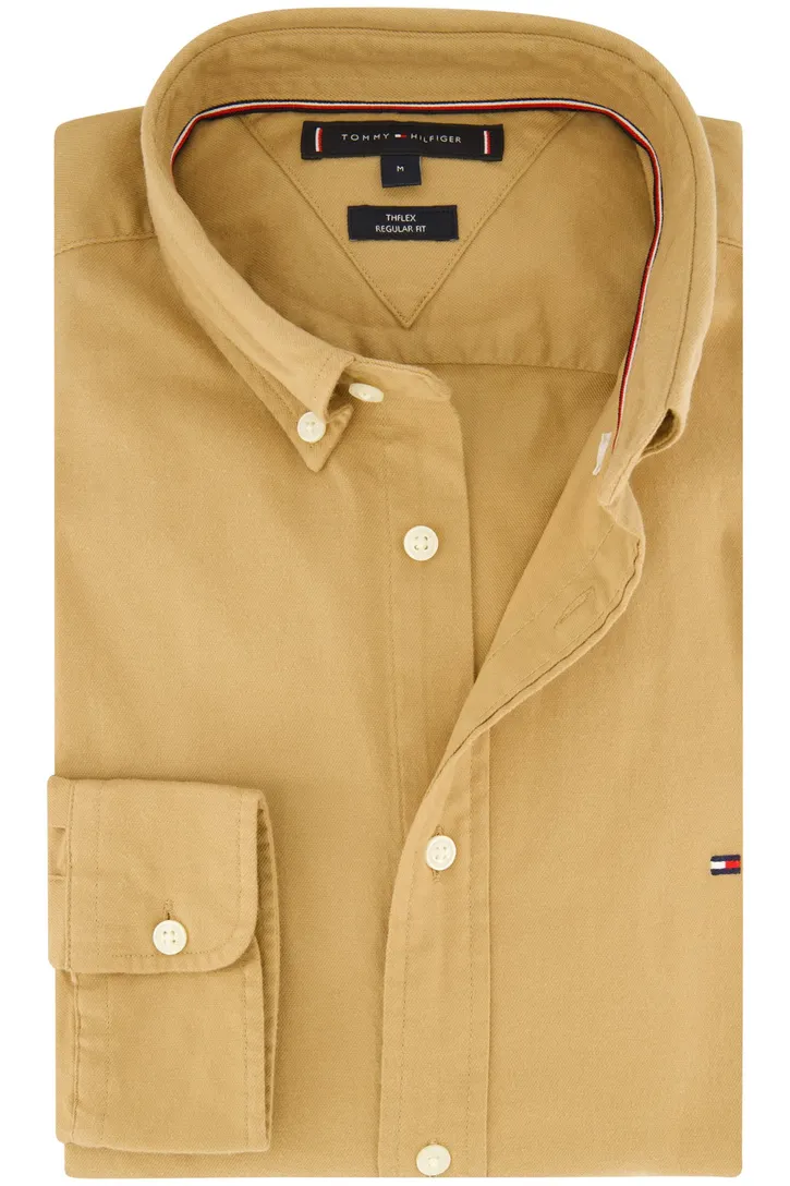 Katoenen Tommy Hilfiger overhemd beige Regular Fit