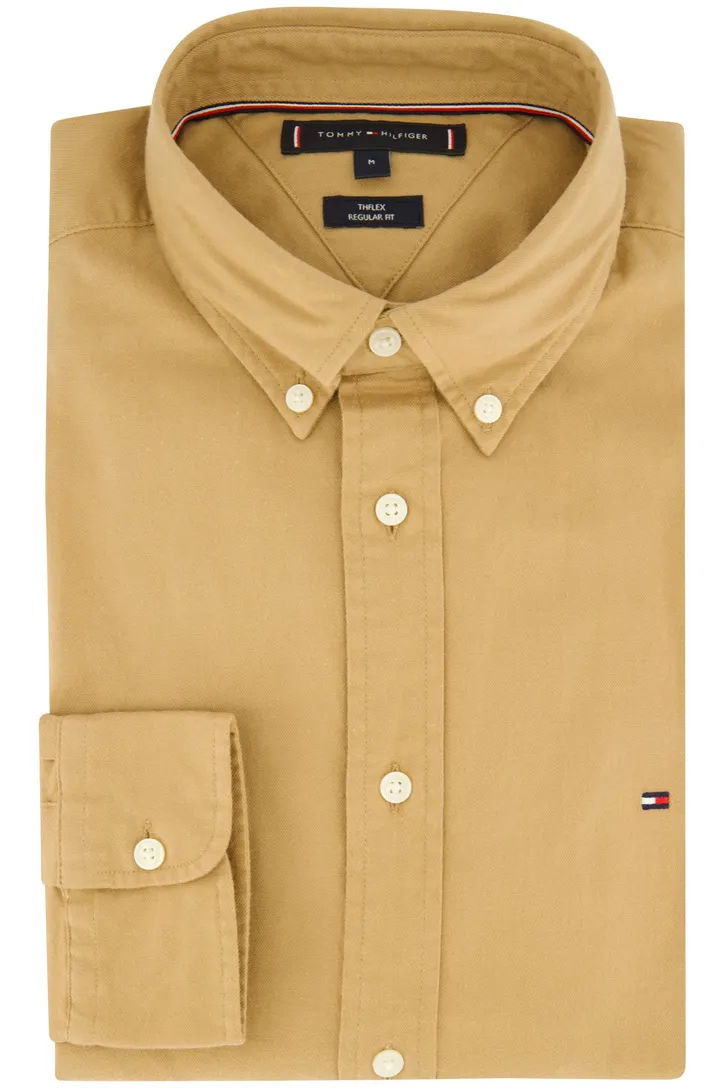 Katoenen Tommy Hilfiger overhemd beige Regular Fit