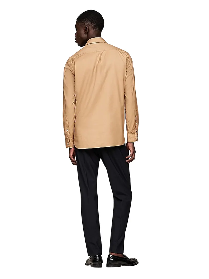 Katoenen Tommy Hilfiger overhemd beige Regular Fit