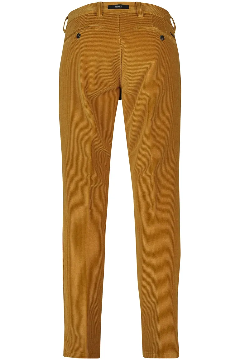 Eurex pantalon Jim ribstof okergeel normale fit