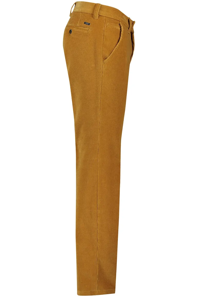 Eurex pantalon Jim ribstof okergeel normale fit