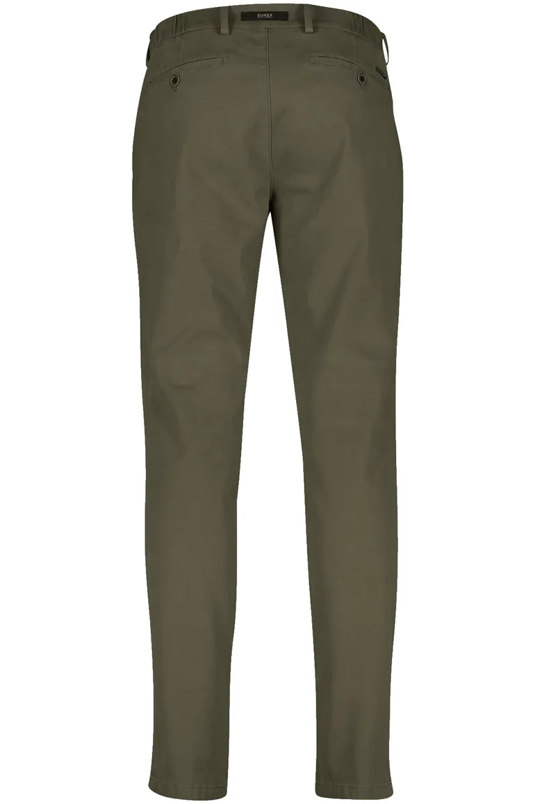Eurex katoenen broek khaki effen