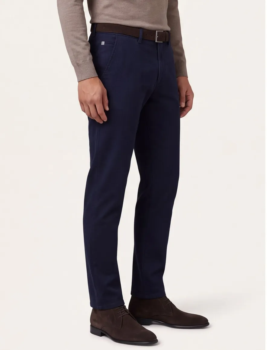 Eurex pantalon Thilo corduroy donkerblauw
