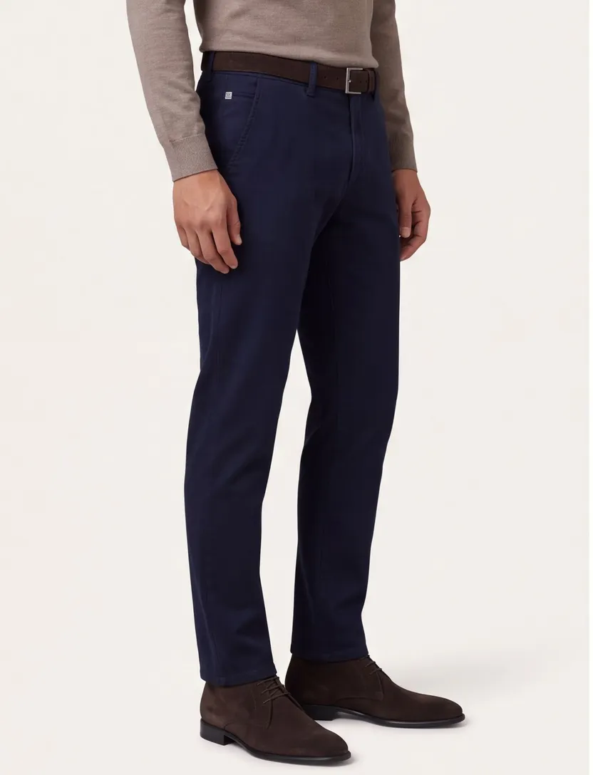 Eurex pantalon thilo ribstof donkerblauw