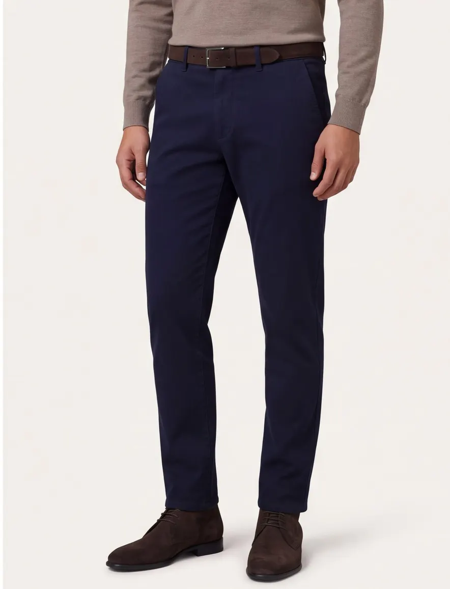 Eurex pantalon Thilo corduroy donkerblauw