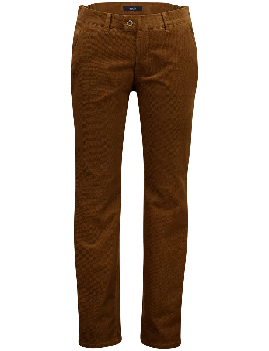 Eurex Pantalon bruin regular fit katoen