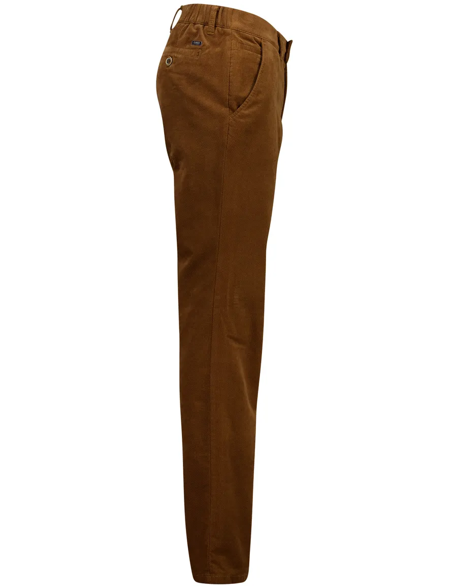 Eurex Pantalon bruin regular fit katoen