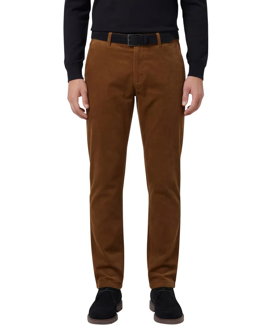 Eurex Pantalon bruin regular fit katoen