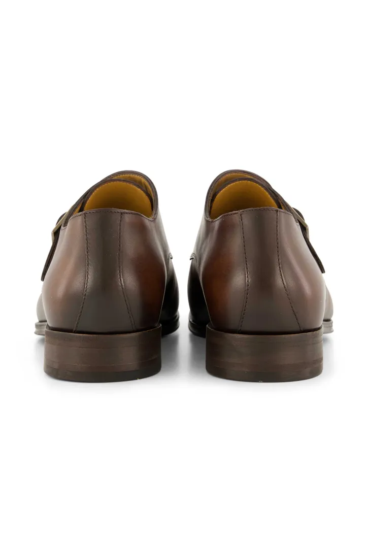 Van Bommel nette schoenen Raffa effen leer bruin