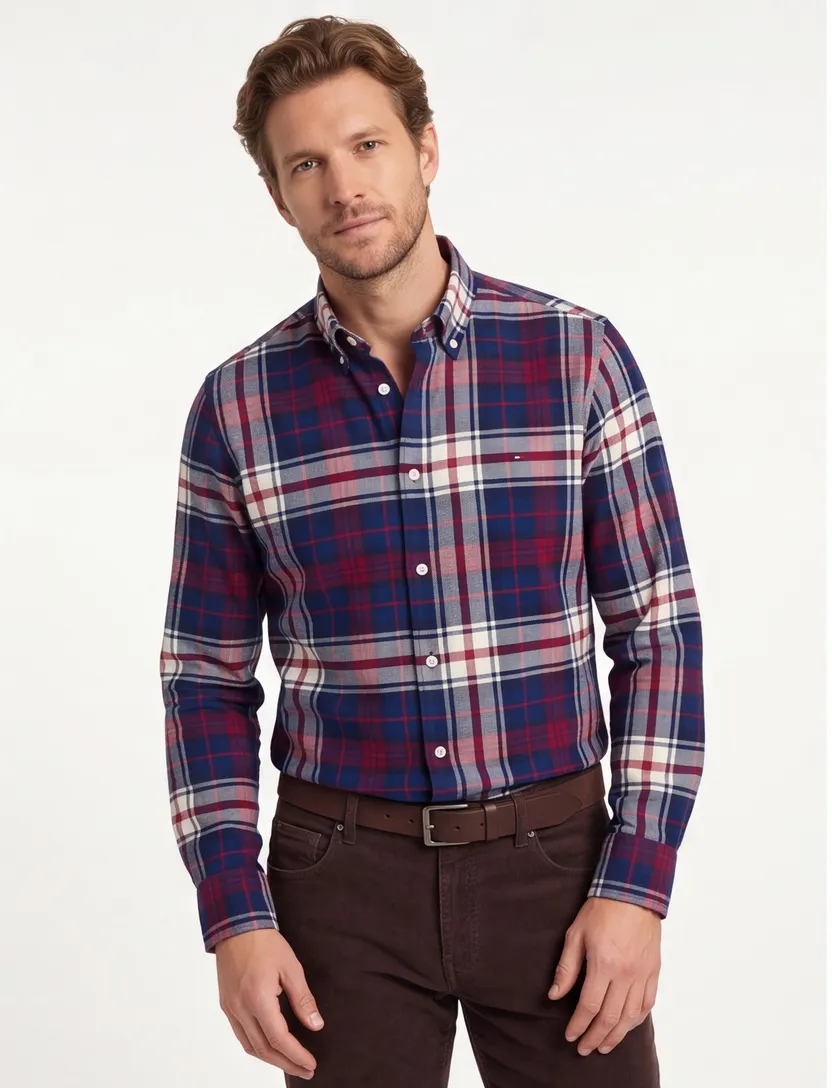 Tommy Hilfiger overhemd rood blauw Big & Tall