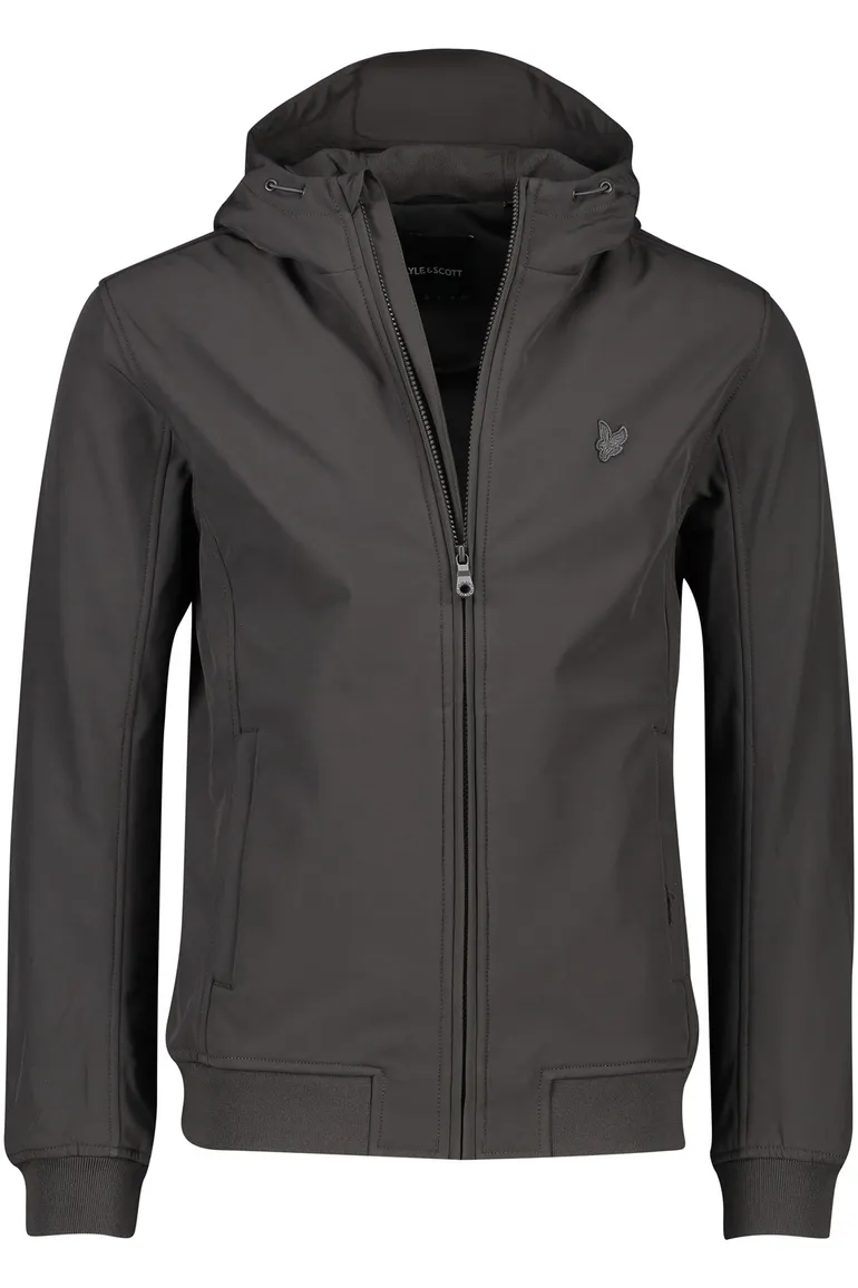 tussenjas Lyle & Scott grijs normale fit polyester, stretch effen rits