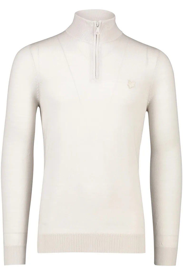 Lyle & Scott half zip trui beige