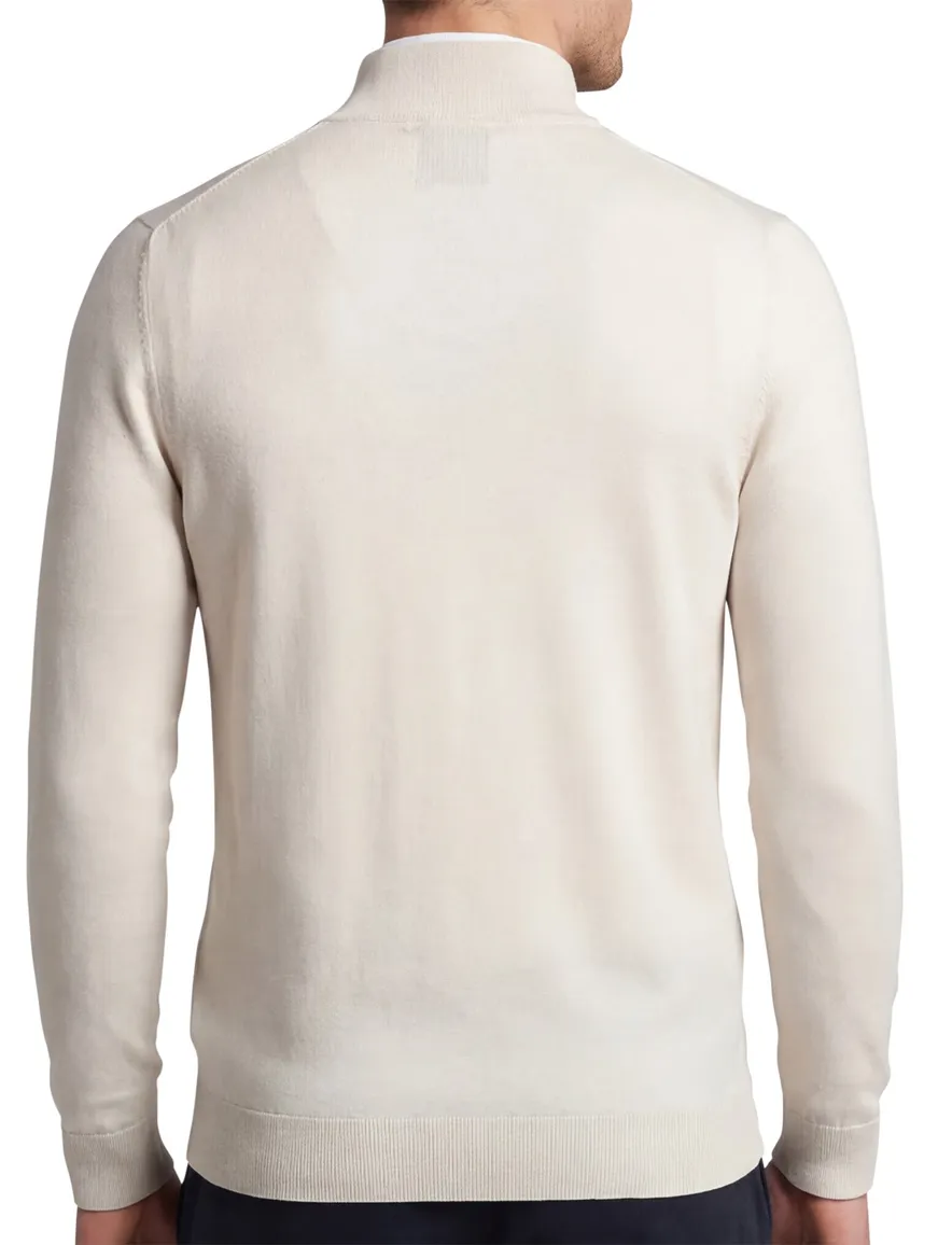 Lyle & Scott half zip trui beige