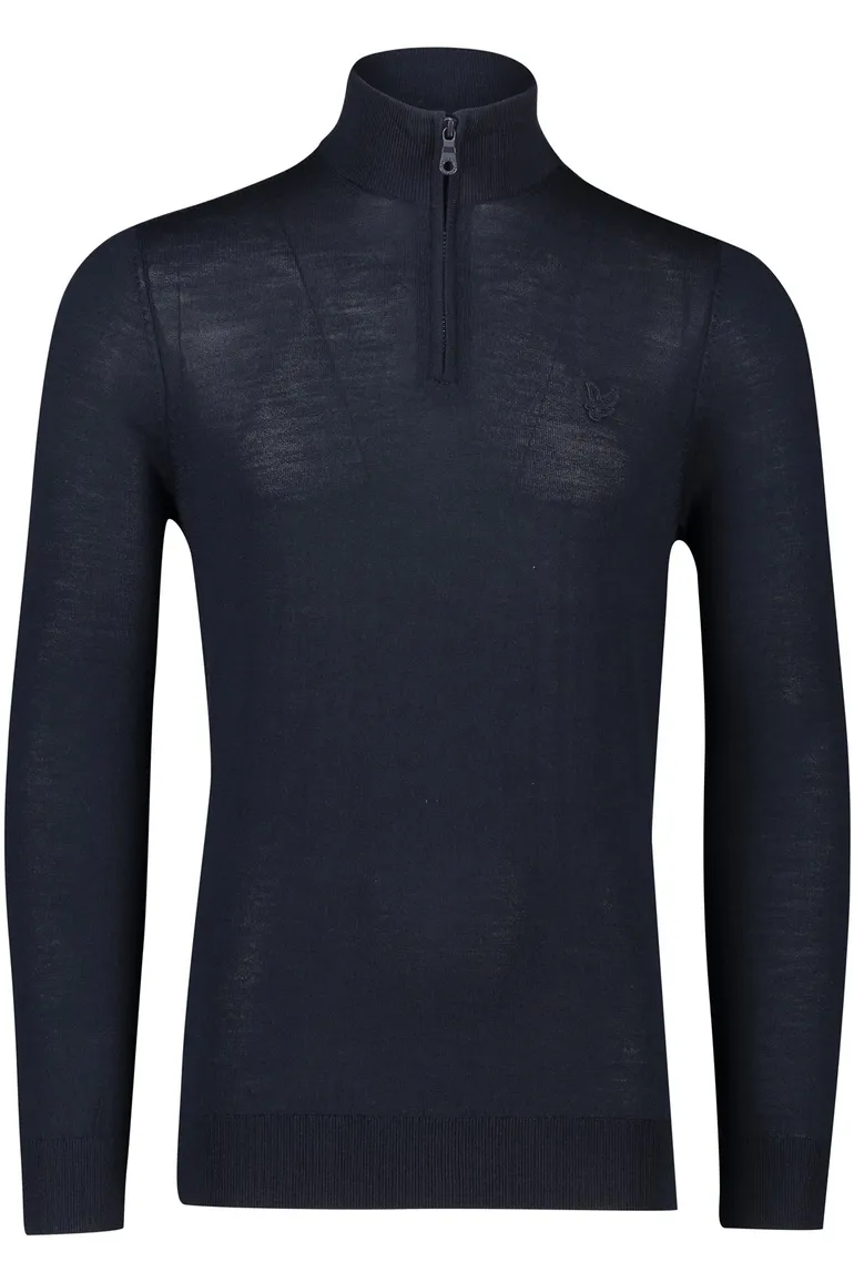 Lyle & Scott trui half zip donkerblauw