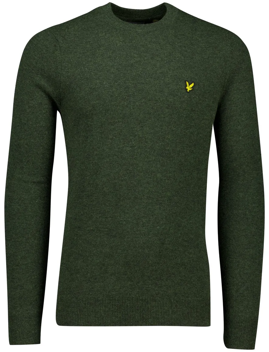 Lyle & Scott trui groen gemeleerd lamswol
