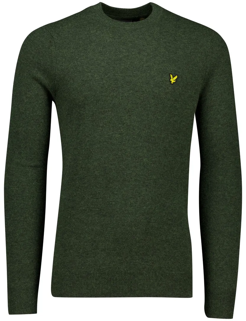 Lyle & Scott trui groen gemeleerd ronde hals