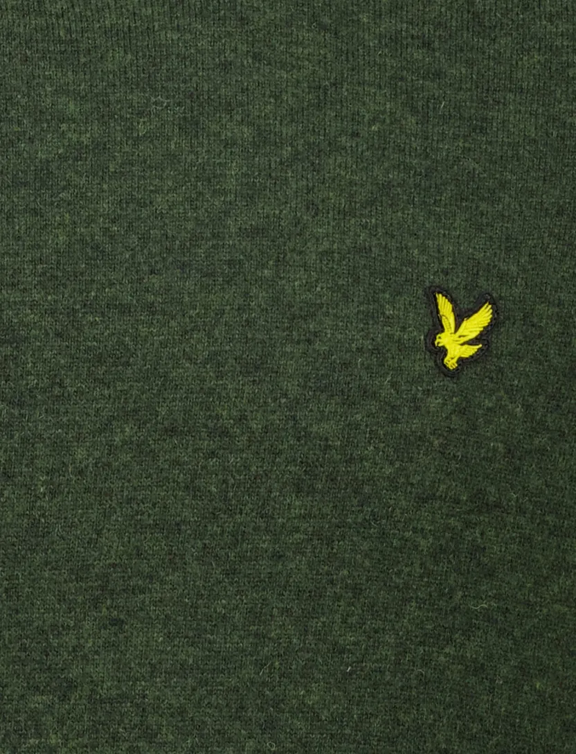 Lyle & Scott trui groen gemeleerd ronde hals