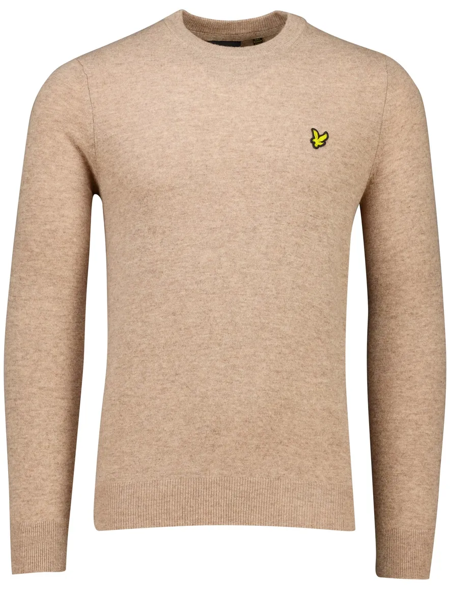 Lyle & Scott trui bruin gemêleerd lamswol
