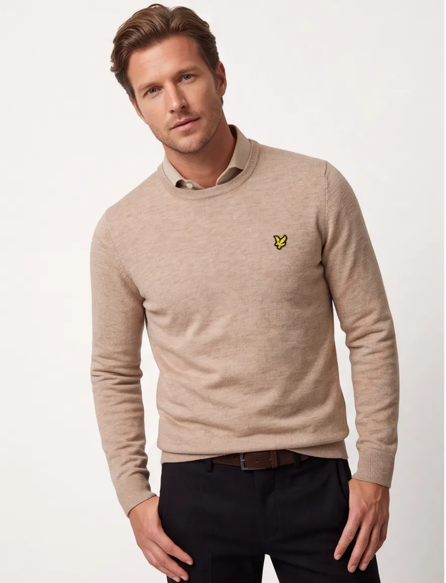 Lyle & Scott trui bruin gemeleerd