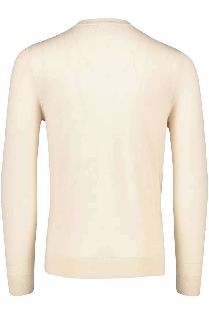 slim fit trui Lyle & Scott effen beige merinowol