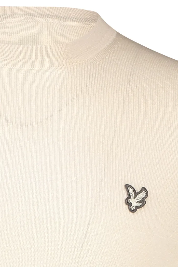 slim fit trui Lyle & Scott effen beige merinowol