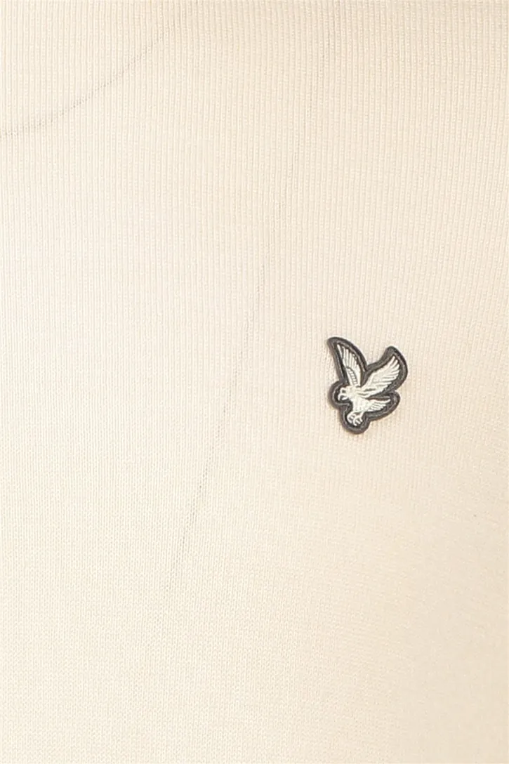 slim fit trui Lyle & Scott effen beige merinowol