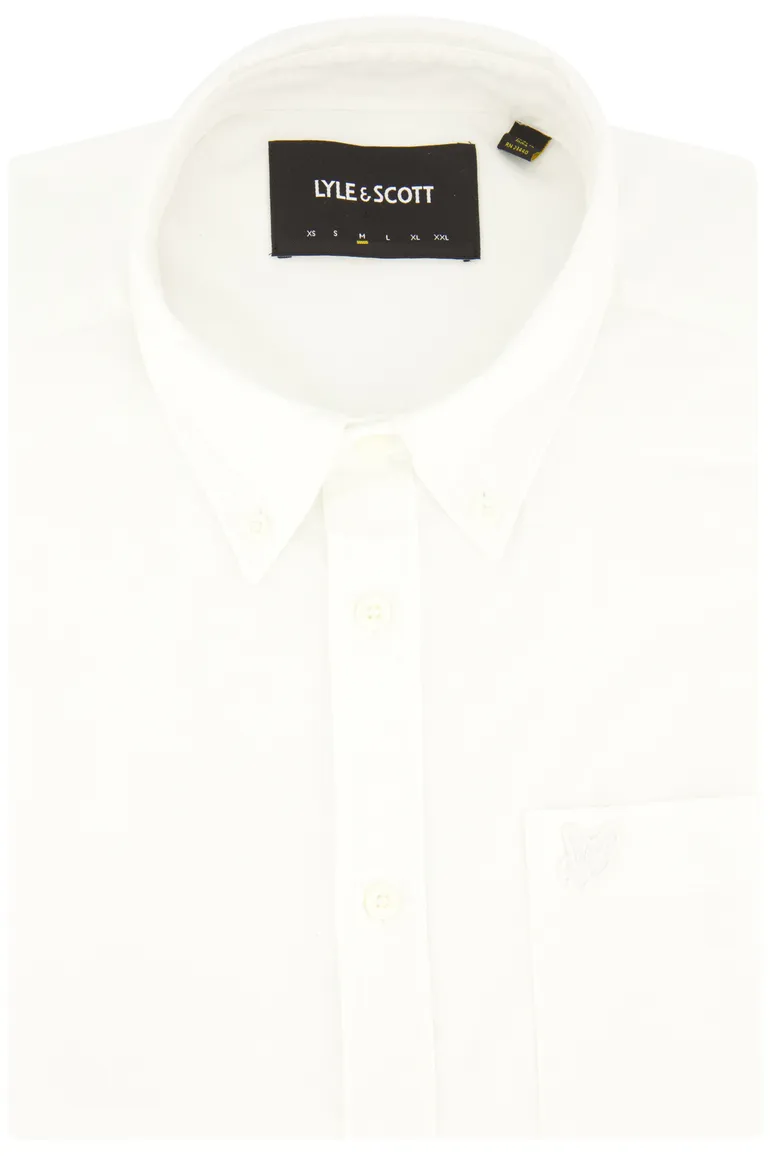 Lyle & Scott overhemd wit effen Oxford