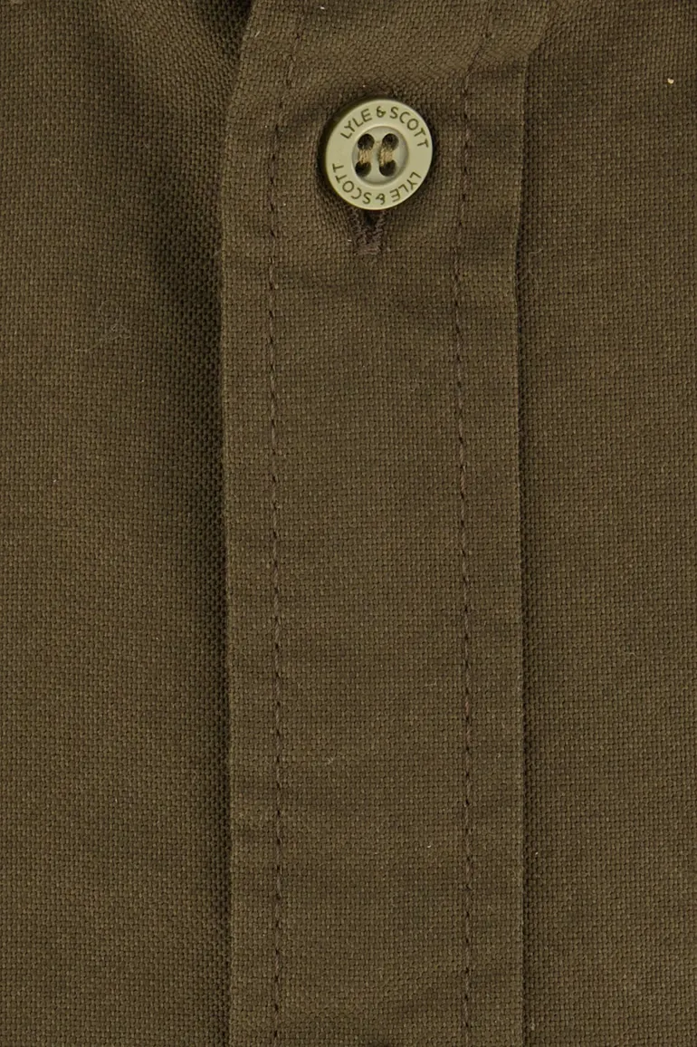 Lyle & Scott overhemd bruin effen Oxford
