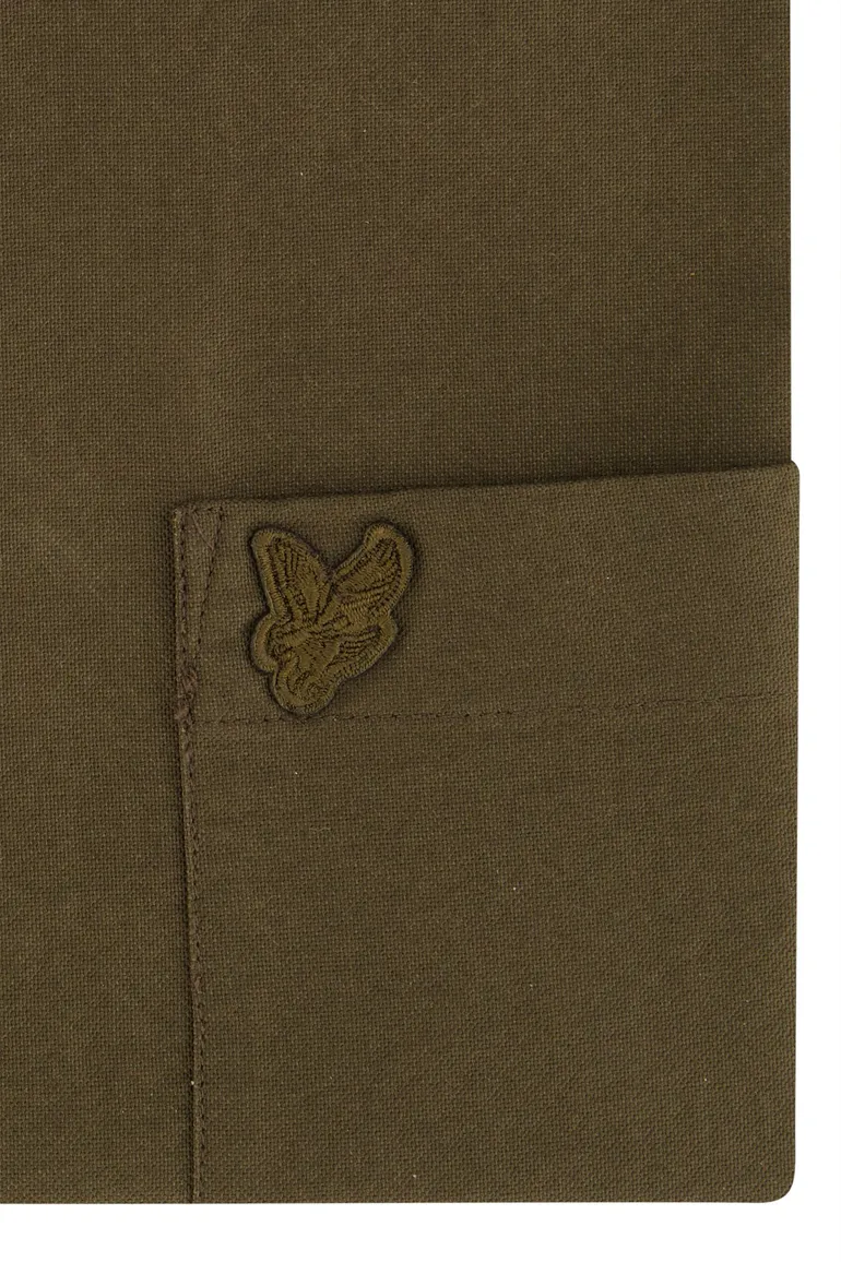 Lyle & Scott overhemd bruin effen Oxford