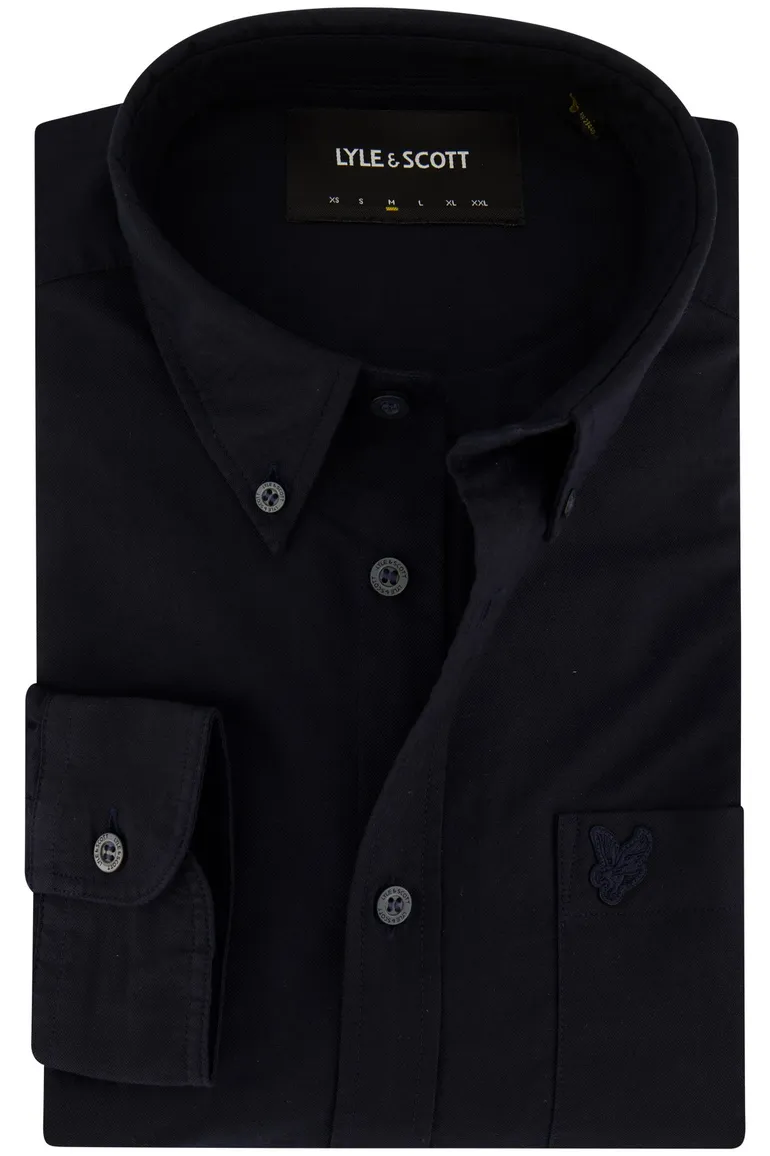 Lyle & Scott overhemd donkerblauw button-down