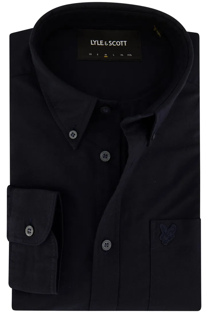 Lyle & Scott overhemd navy katoen