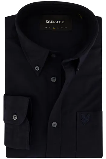 Lyle & Scott overhemd Lyle & Scott casual donkerblauw button-down