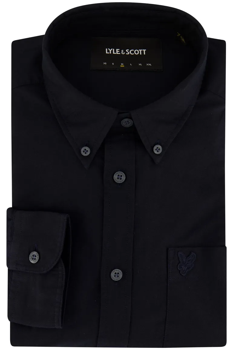 Lyle & Scott overhemd donkerblauw button-down