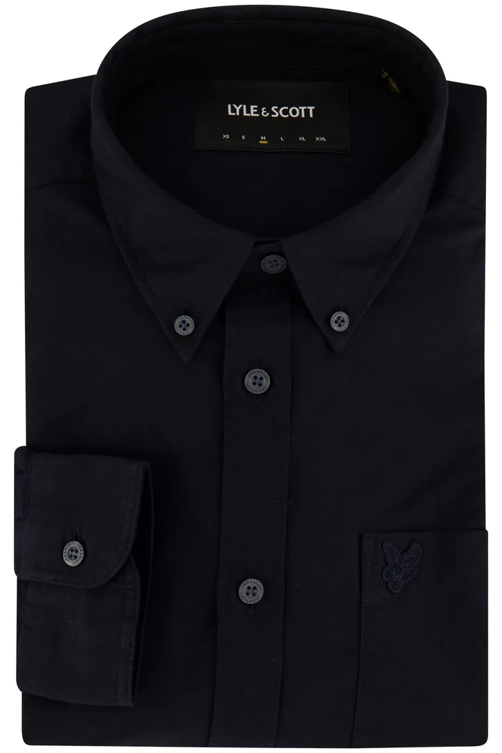Lyle & Scott overhemd navy katoen